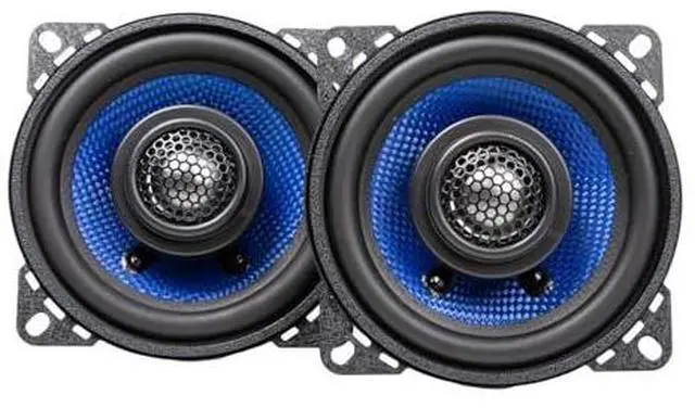 Alt view image 5 of 5 - Colossus Classic HCC4CX 4-Inch Coaxial Car Speakers with Aluminum Dome Tweeters, 40W RMS Power Handling & Butyl Rubber Surrounds - Black/Blue