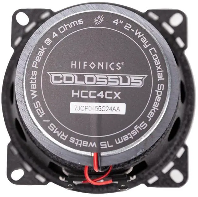 Alt view image 4 of 5 - Colossus Classic HCC4CX 4-Inch Coaxial Car Speakers with Aluminum Dome Tweeters, 40W RMS Power Handling & Butyl Rubber Surrounds - Black/Blue