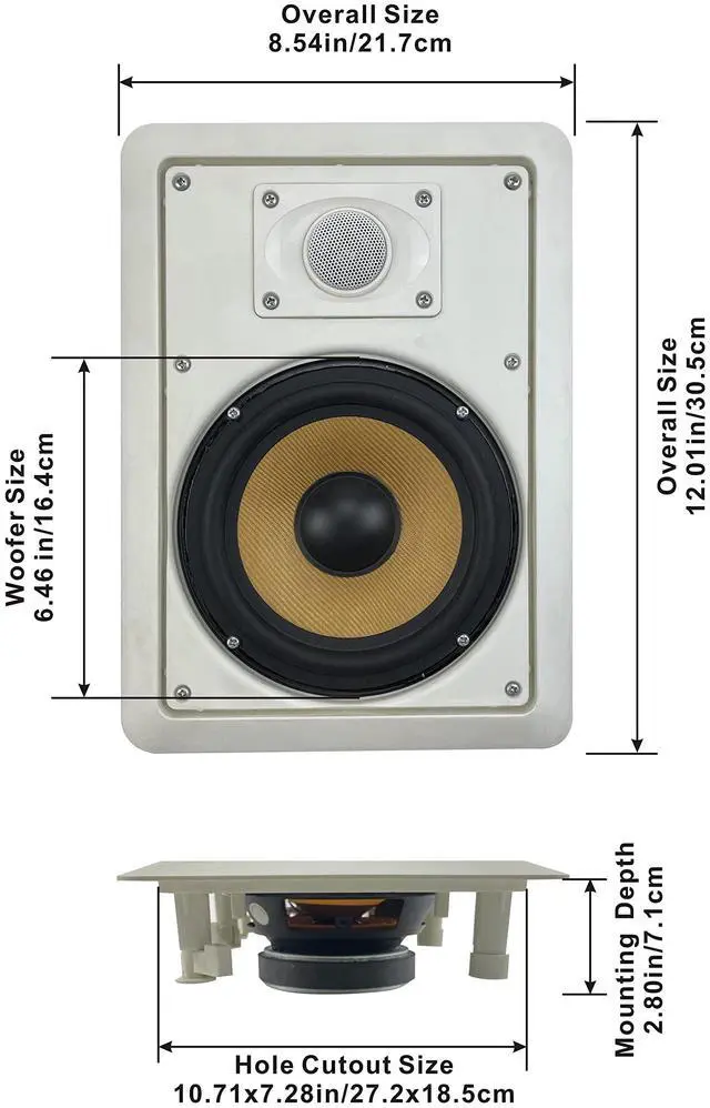 Alt view image 2 of 5 - Acoustic Audio HD-650 in Wall 6.5" Speakers Home Theater Surround Sound Pair
