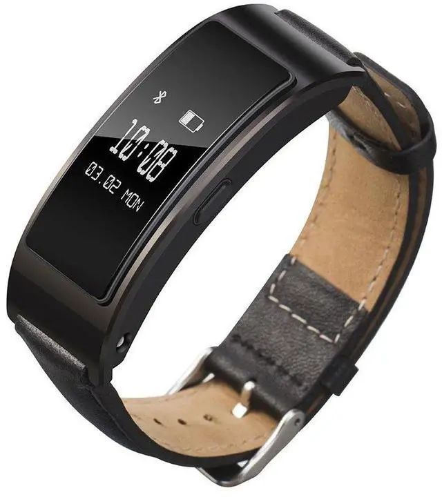 Main image of Leather Bands Compatible with Amzhero Runfit D26/FITVII/KALINCO Slim Fitness Tracker 1.47 inch Classic Wristbands Replacement Leather Strap for Runfit D26 Watch Band 16mm