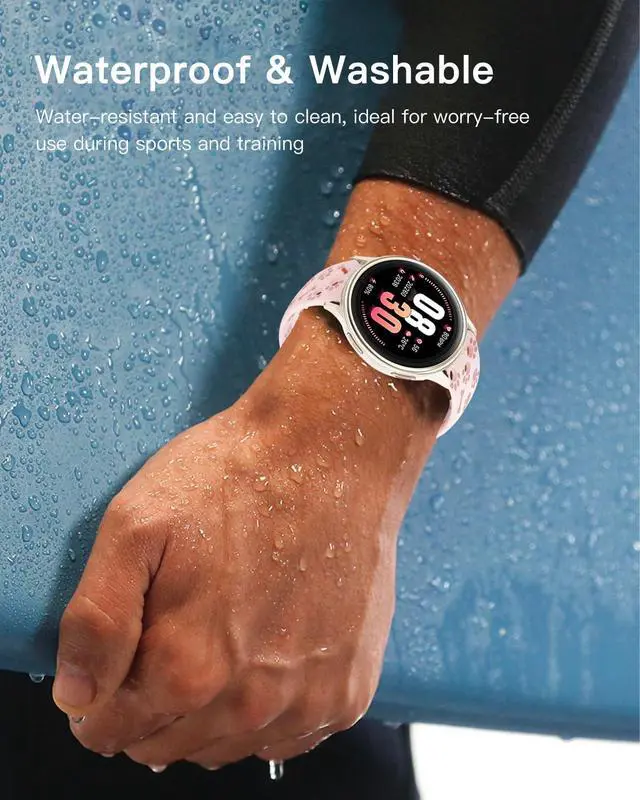 Alt view image 2 of 7 - 3 Packs Bands Compatible with BlazeChip DR09 Smart Watch,Sport Quick-Release Cute Dog Paws Silicone Band,Adjustable Wristband, Ventilated Comfort & Soft Lightweight Replacement Strap,Pink+Purple+Green