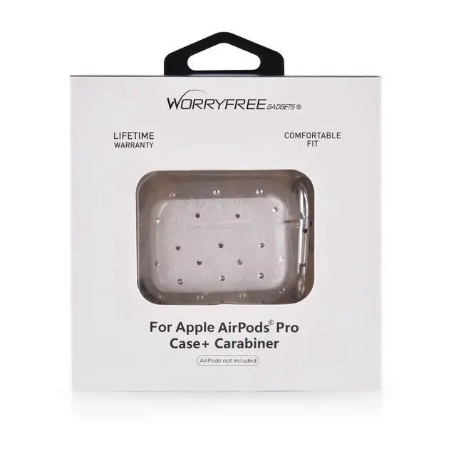 Alt view image 6 of 6 - Case Compatible with Apple AirPods Pro Case Stylish TPU Cover Full Protective Pro Charging Case Skin Cover with Keychain, Clear
