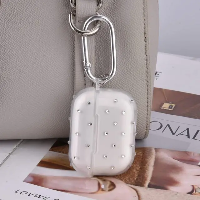 Alt view image 5 of 6 - Case Compatible with Apple AirPods Pro Case Stylish TPU Cover Full Protective Pro Charging Case Skin Cover with Keychain, Clear