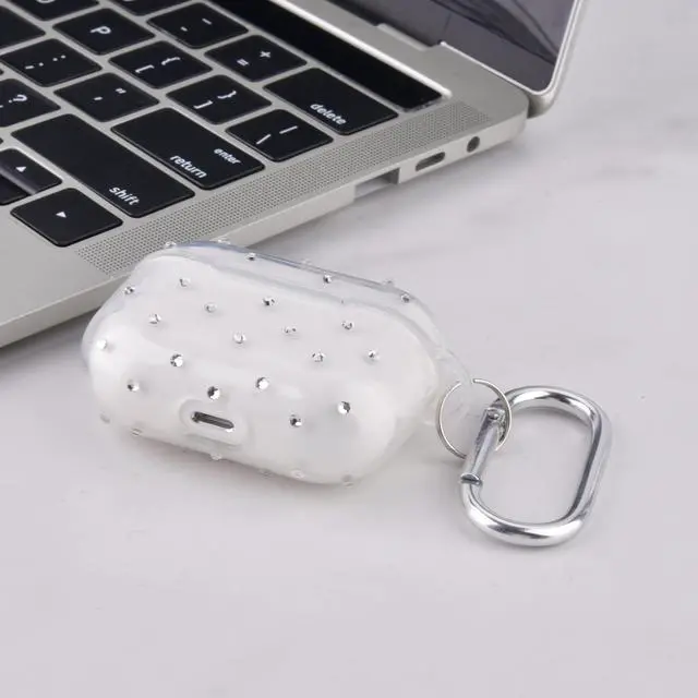 Alt view image 4 of 6 - Case Compatible with Apple AirPods Pro Case Stylish TPU Cover Full Protective Pro Charging Case Skin Cover with Keychain, Clear