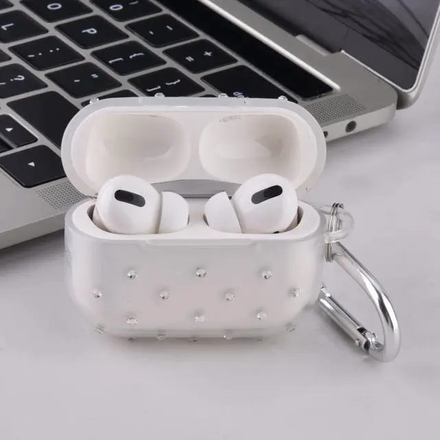 Alt view image 3 of 6 - Case Compatible with Apple AirPods Pro Case Stylish TPU Cover Full Protective Pro Charging Case Skin Cover with Keychain, Clear