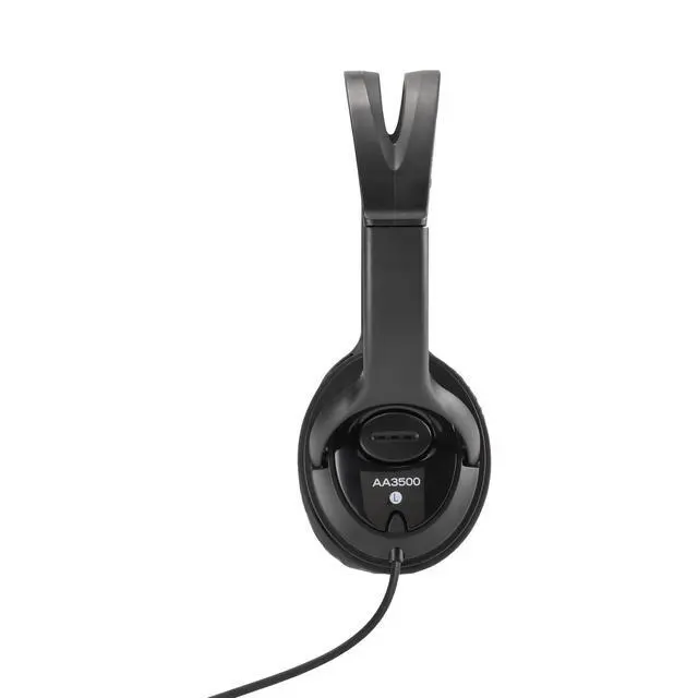 Alt view image 2 of 7 - On-Stage AA3500 Wired Headphones (Closed-Back Padded Ear Cups, Adjustable Headband, Built-In 6' Cable with 1/8 jack and 1/4Adapter, 40 mm, 32 Ohm Drivers, 20 Hz20 kHz Frequency Response, Black)