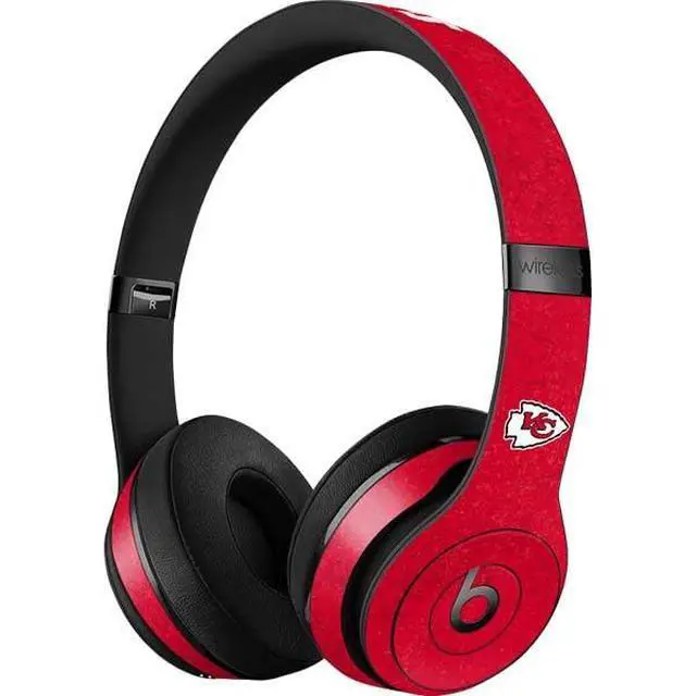 Alt view image 3 of 3 - Decal Audio Skin Compatible with Beats Solo 3 Wireless - Officially Licensed NFL Kansas City Chiefs Distressed Design