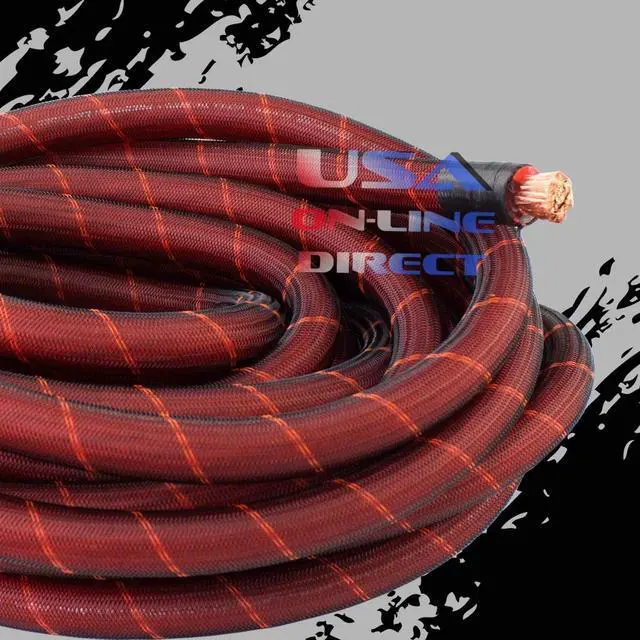 Main image of 4 Gauge 20 Feet Red Snakeskin OFC Power Wire 100% Copper Marine Cable Hi-Voltage