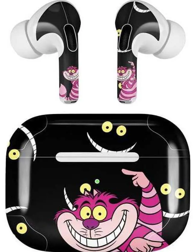 Main image of Decal Audio Skin Compatible with AirPods Pro 2nd Gen - Officially Licensed Disney Alice in Wonderland Cheshire Cat Design