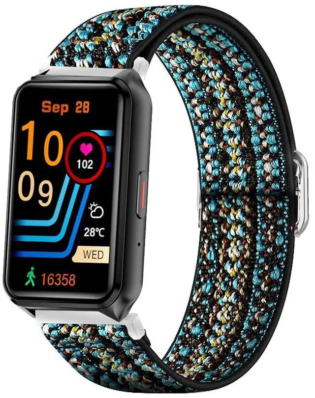 Main image of Compatible with SGJIK Smart Watch Band, Quick Release Stretch Elastics Nylon Adjustable Replacement Strap Accessories Compatible for Compatible with SGJIK H37 1.57 Inches Smart Watch Fitness Tracker