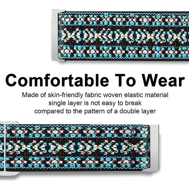 Alt view image 5 of 6 - Compatible with SGJIK Smart Watch Band, Quick Release Stretch Elastics Nylon Adjustable Replacement Strap Accessories Compatible for Compatible with SGJIK H37 1.57 Inches Smart Watch Fitness Tracker