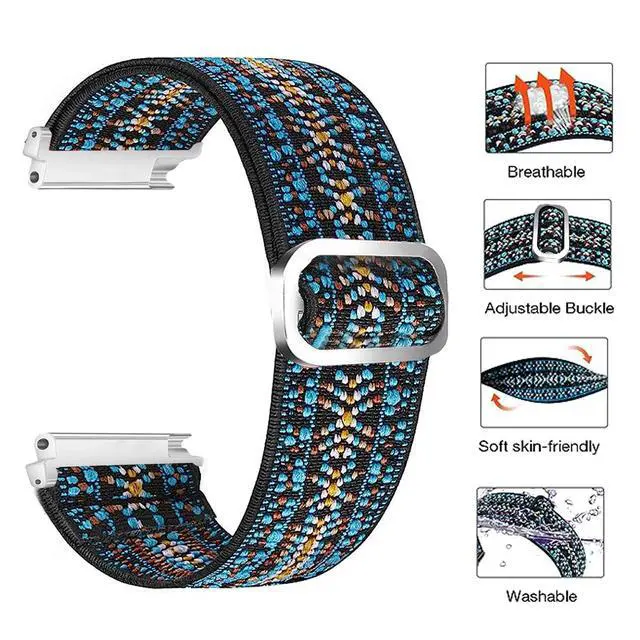 Alt view image 6 of 6 - Compatible with SGJIK Smart Watch Band, Quick Release Stretch Elastics Nylon Adjustable Replacement Strap Accessories Compatible for Compatible with SGJIK H37 1.57 Inches Smart Watch Fitness Tracker