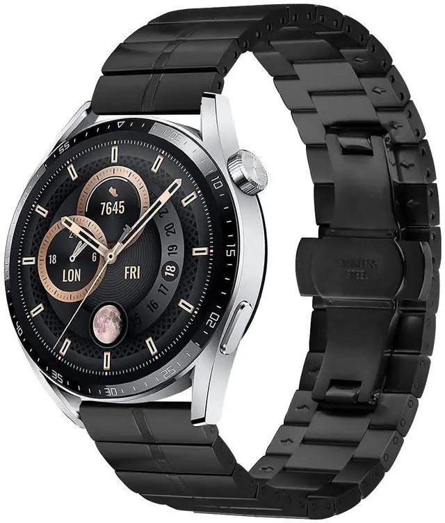 Main image of Compatible with ALPHAGEAR Smartwatch Band, Classic Stainless Steel Watch Strap Replacement Wristband for ALPHAGEAR Bravo II, Bravo XL, Raptor, Commander, Juliet Accessories