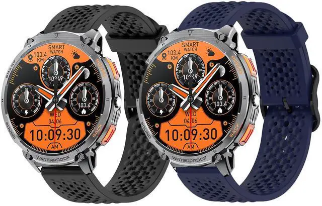Main image of Compatible for Mingwear Military Smart Watch Bands, Silicone band with Metal Buckle Compatible for Mingwear K68, K69, IW10 Smart Watch