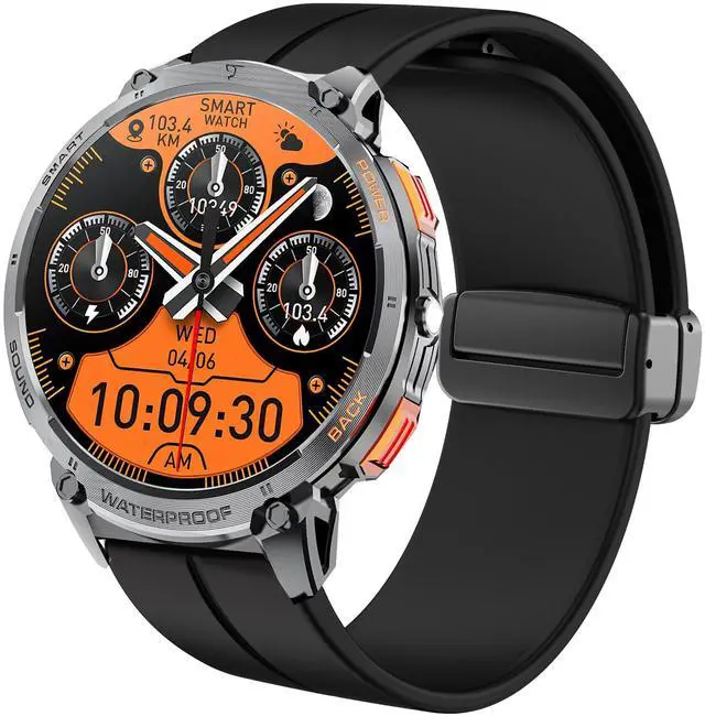 Main image of Compatible with Mingwear Military Smart Watch Bands, Soft Silicone Sport Wristband Replacement Straps Compatible with Mingwear K68, K69, IW10 1.85" Military Smart Watch