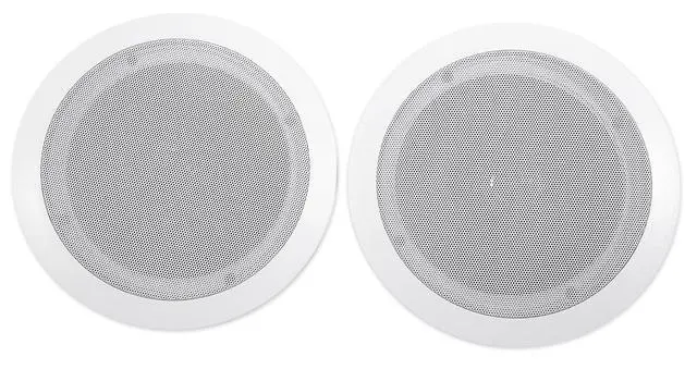 Alt view image 3 of 7 - HC655 White 6.5" Ceiling Home Audio Speakers for Party, 4-Pack | 500W Peak / 160W RMS, 2-Way, 8-Ohm, Aimable Tweeters, Paintable Flush Grilles, Spring Terminals, 7.6" Cutout