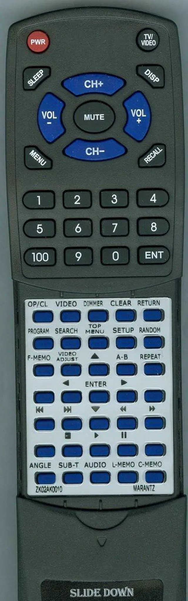 Main image of Replacement Remote Control for MARANTZ DV8300, ZK02AK0010, RC8300DV, DV8400