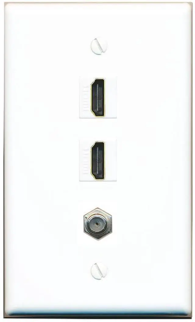 Main image of Coax 2 HDMI Wall Plate-Flat White