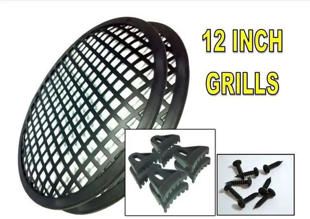 Alt view image 2 of 2 - 1 Pair 12" SubWoofer Mid Range Metal Mesh Waffle Speaker Grill DJ PA Car Audio