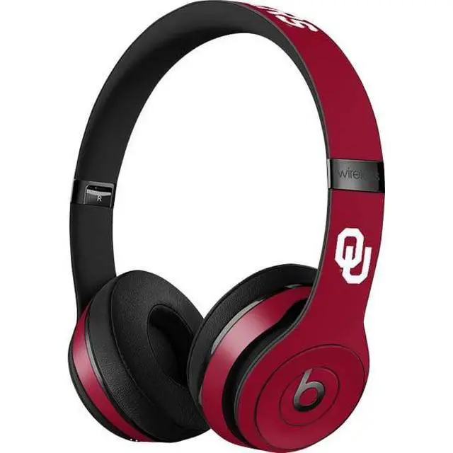 Alt view image 3 of 3 - Decal Audio Skin Compatible with Beats Solo 3 Wireless - Officially Licensed University of Oklahoma Sooners Red Design