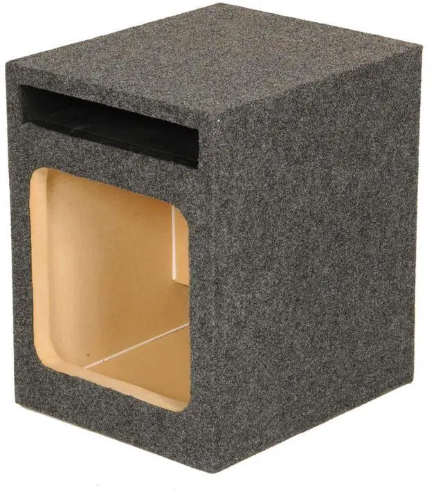 Main image of QPower HD110 10" Single Heavy-Duty Vented Square Subwoofer Enclosure | Chair with Footrest, Outdoor Furniture for Patio, Balcony, Backyard, or Porch, Blue Stripe