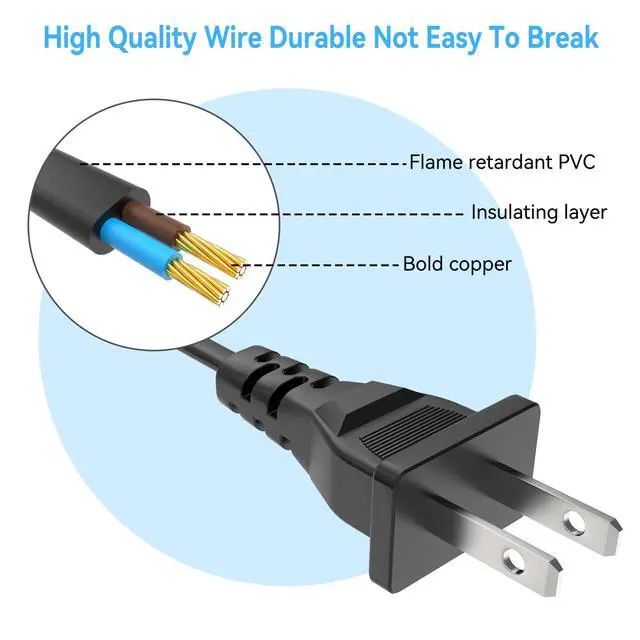 Alt view image 4 of 6 - AC Power Cord Cable for Hisense 65U6G 65U6GR 55U6G 55U6GR LED TV