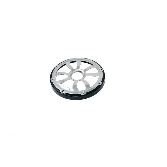 Alt view image 2 of 4 - HXM65FGB - 6.5" Flush Mount Speaker Grills - Black/Brushed Aluminum (Pair)
