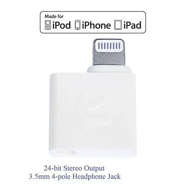 Alt view image 2 of 2 - iAudioL (White): 24-bit, Tiny Rigid Compatible to Lightning to 3.5 mm Headphone Jack Adapter, Compatible to Lightning Connector iPhone,iPad,iPod Touch with iOS 10 or Later