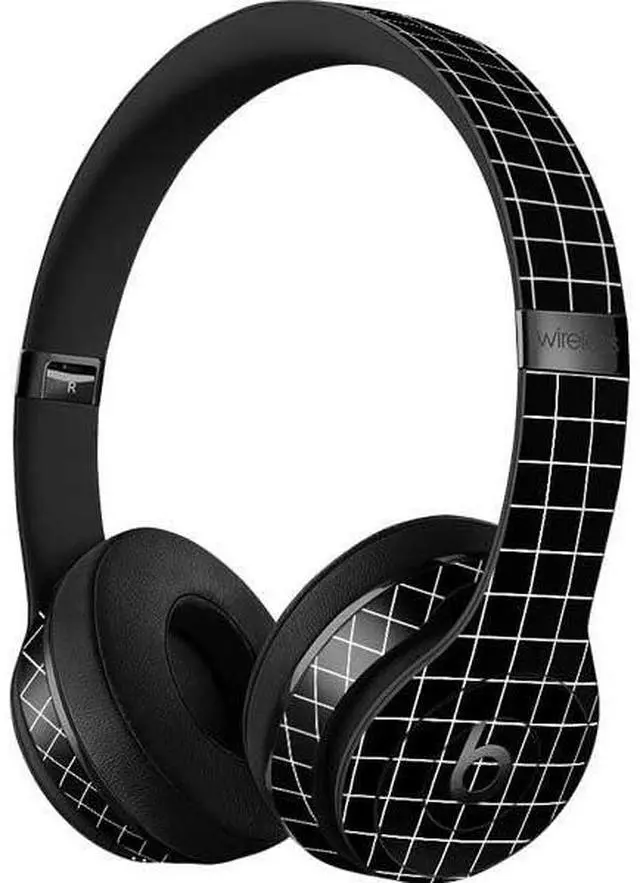 Alt view image 3 of 3 - Decal Audio Skin Compatible with Beats Solo 3 Wireless - Black Grid Design