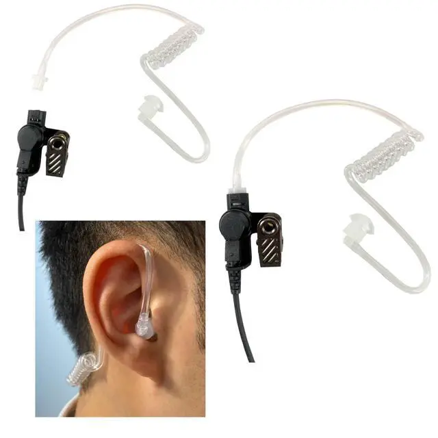 Alt view image 4 of 7 - in-Ear Clear Coil Tube Earbud Headset PTT Mic for HYTERA HYT Single Wire 2-Pin Radio