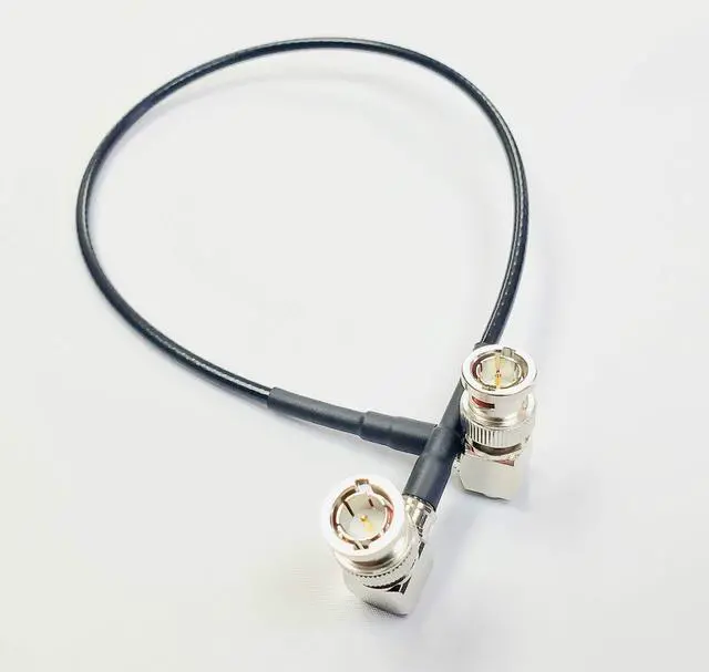 Alt view image 2 of 2 - 3 Foot - 12G Rated Mini RG59 Belden 4855R 23AWG 4K UHD SDI Right Angle BNC Cable