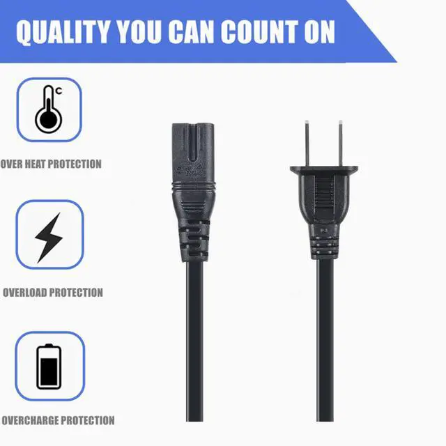 Alt view image 4 of 4 - 5ft AC in Power Cord Outlet Socket Cable Plug Lead Replacement for Naxa NPB-428 NPB428 Portable AM/FM Stereo Radio Cassette Recorder MP3/CD Player