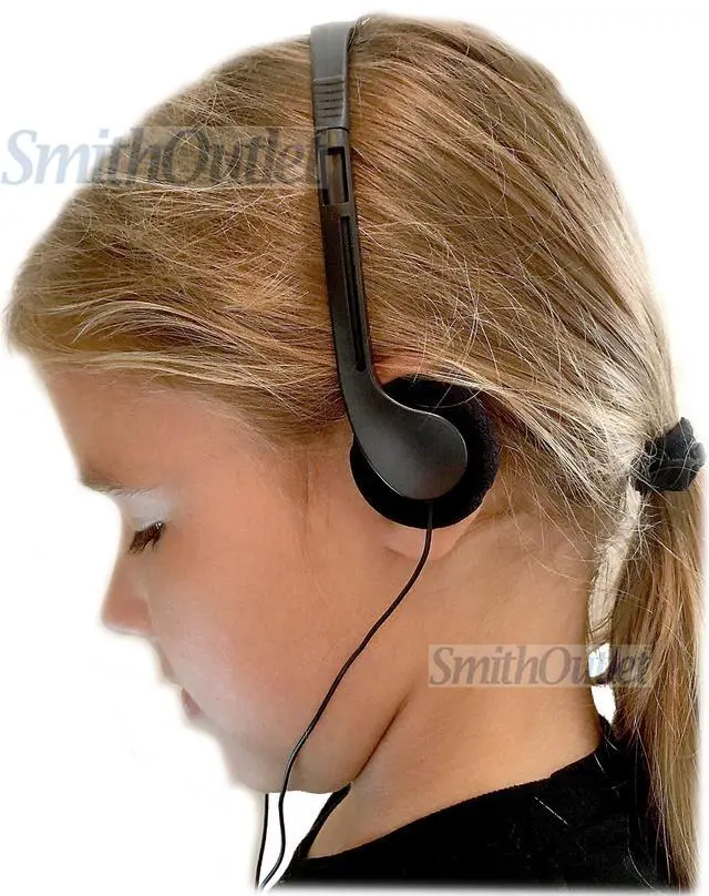 Alt view image 3 of 5 - 40 Pack Student Headphones in Bulk | Model SG-ID-08-40 | Wired 3.5 MM Jack Connectivity | for School, Classroom, Student Testing, Library, Computer Labs