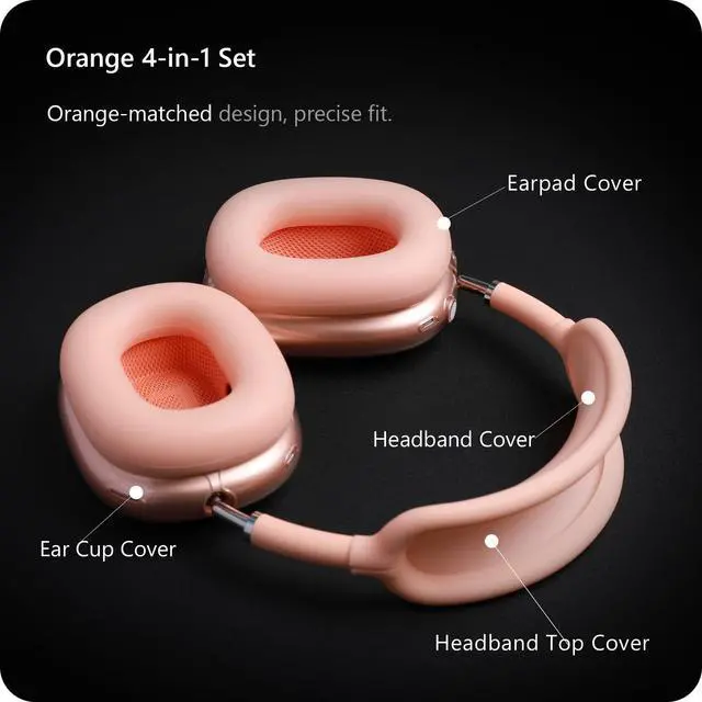 Alt view image 5 of 7 - Silicone Case Cover for AirPods Max Headphone (for Orange)