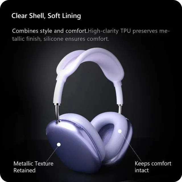 Alt view image 4 of 7 - Silicone Case Cover for AirPods Max Headphone (for Purple)