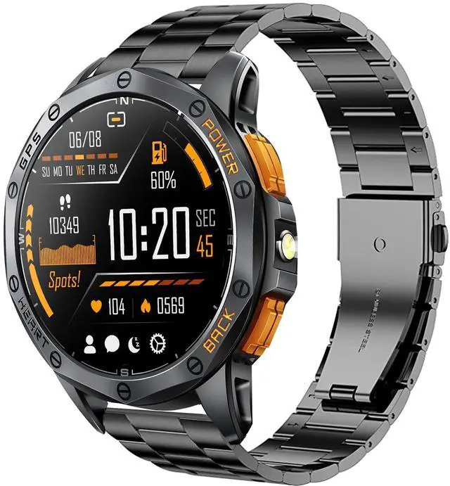 Main image of Compatible with Tiwain Military Smart Watches Bands, 22mm Quick Release Stainless Steel Metal Replacement StrapsCompatible with Tiwain ZK65, ZK67, KJ65, KJ67 1.43" Military Smart Watch