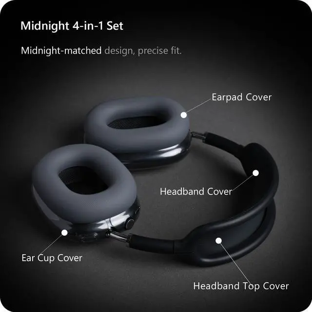 Alt view image 5 of 7 - Silicone Case Cover for AirPods Max Headphone (for Midnight)