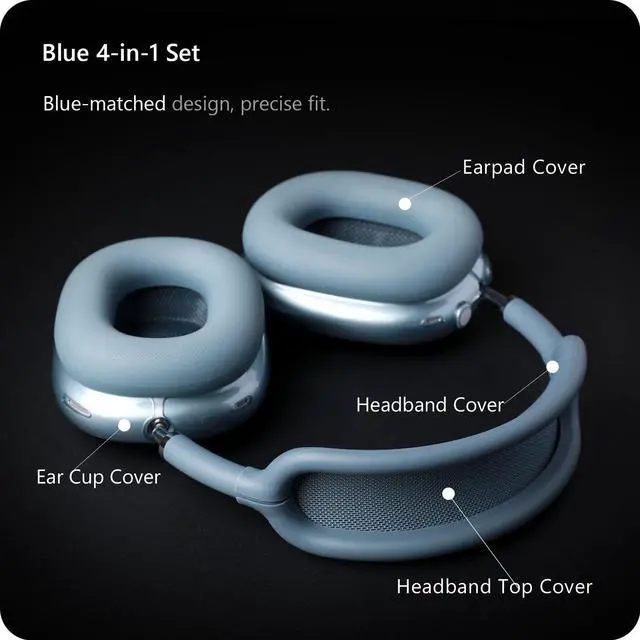 Alt view image 5 of 7 - Silicone Case Cover for AirPods Max Headphone (for Blue)