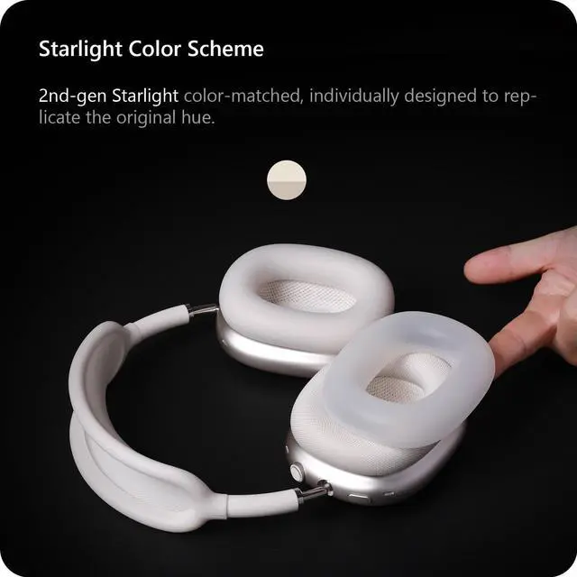 Alt view image 3 of 7 - Silicone Case Cover for AirPods Max Headphone (for Starlight)