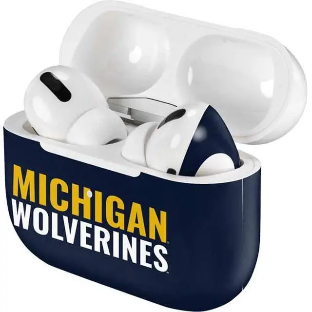 Alt view image 4 of 4 - Decal Audio Skin Compatible with Apple AirPods Pro - Officially Licensed University of Michigan Wolverines M Design