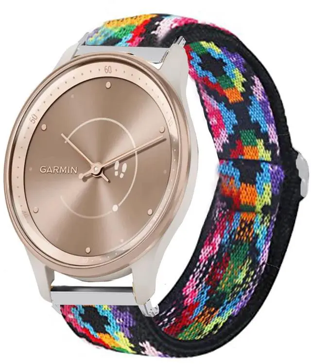 Main image of Compatible for Garmin vivomove Trend Band, Stretch Elastics Nylon Adjustable Replacement Strap Accessories Compatible for Garmin vivomove Trend 40 mm Smartwatch