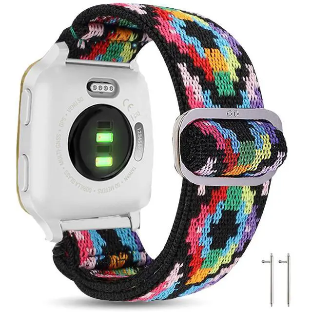 Alt view image 6 of 6 - Compatible for Garmin vivomove Trend Band, Stretch Elastics Nylon Adjustable Replacement Strap Accessories Compatible for Garmin vivomove Trend 40 mm Smartwatch