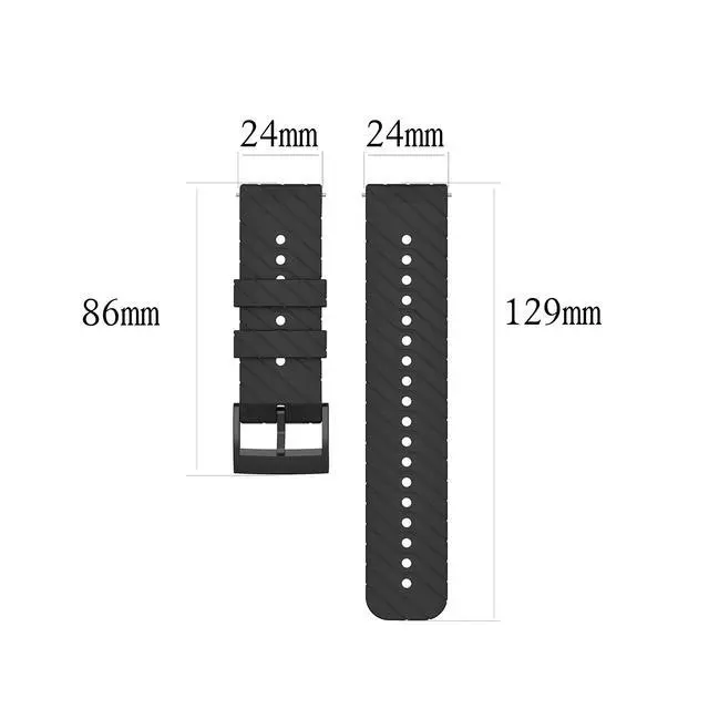 Alt view image 2 of 7 - 2-pack Replacement Strap Bands for iTech Fusion 3/for Suunto 7/9/9 Baro/Spartan Sport/D5,Silicone Watch Bands Sport Strap Wristband Bracelet