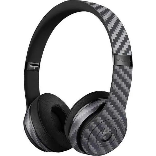 Alt view image 3 of 3 - Decal Audio Skin Compatible with Beats Solo 3 Wireless - Silver Carbon Fiber Specialty Texture Material Design