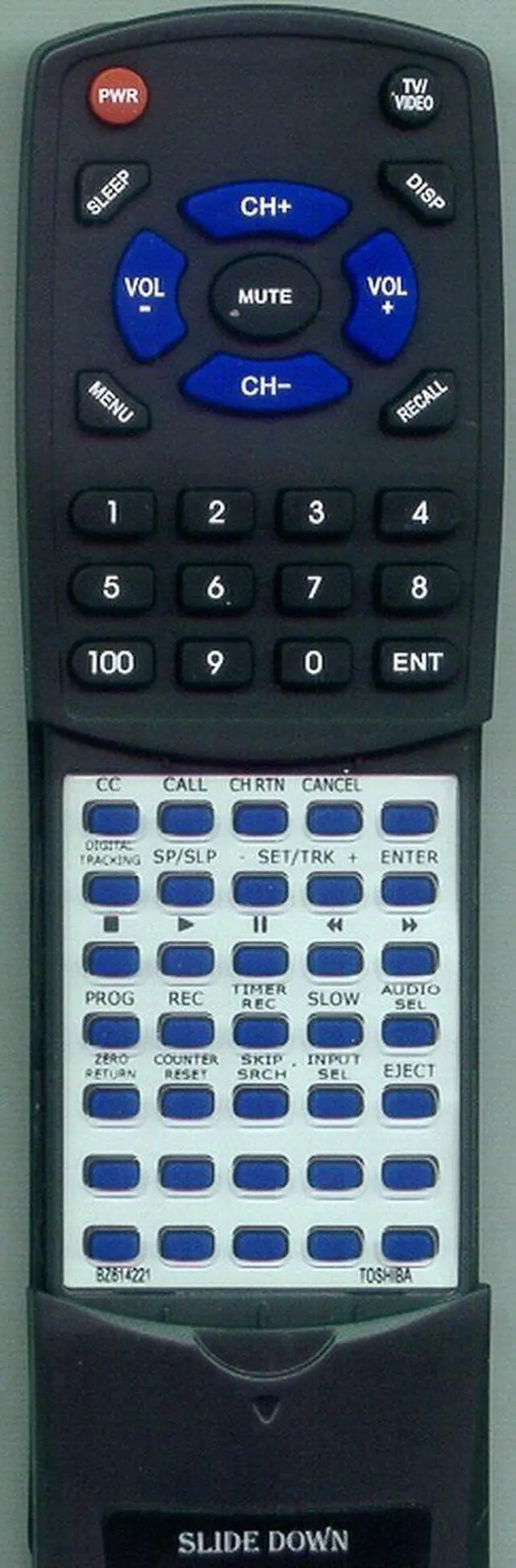 Main image of Replacement Remote Control for Toshiba MV20FM4, MV20FL1, BZ614221, MV14FM4, MV20FM3