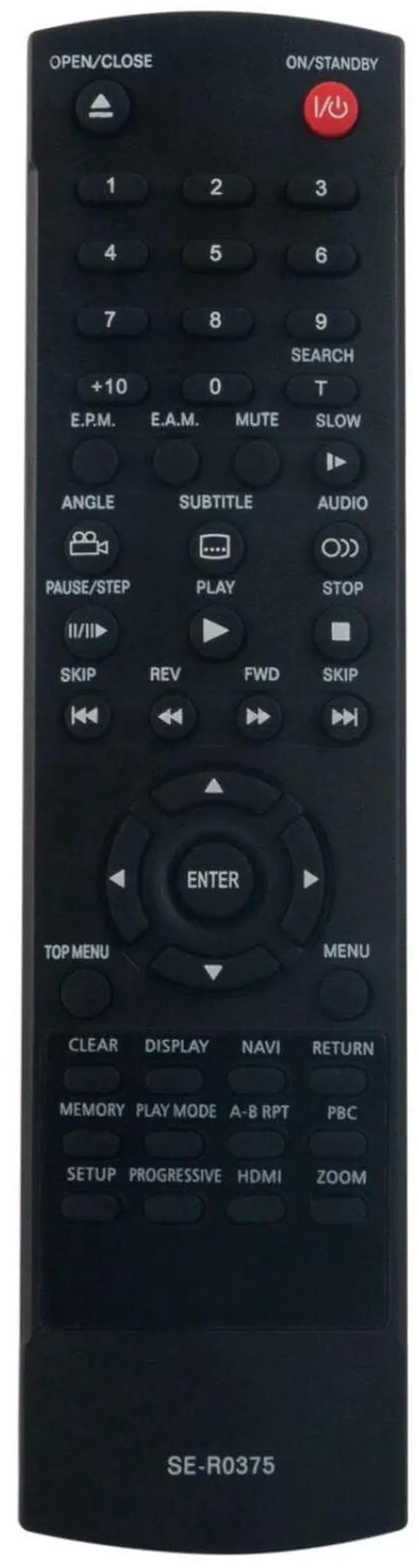 Main image of SE-R0375 Replacement Remote Control for Toshiba DVD Player in Living Rooms or Rooms, No programming or pairing needed, Replace Remote Compatible Models SD-K1000 SDK1000KU SDK1000K SD-K1000KU SD-K1000K
