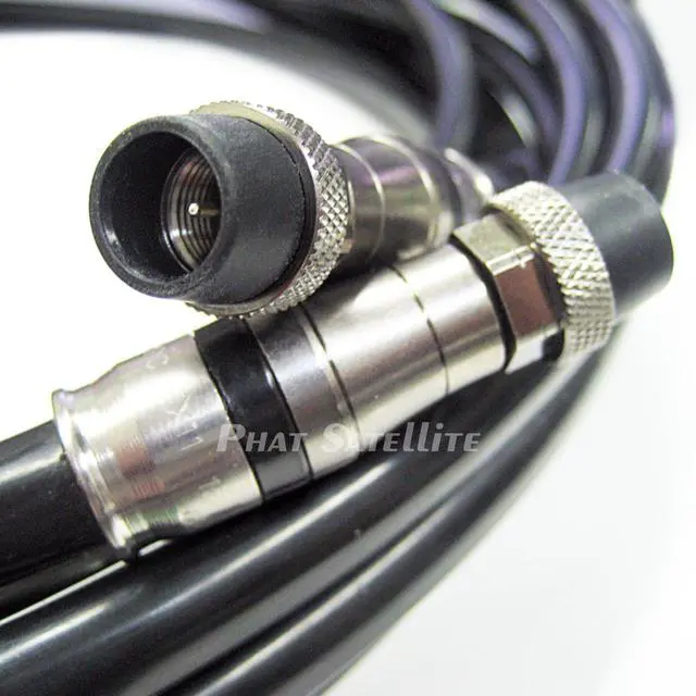 Main image of 50ft Solid Copper 3Ghz Outdoor RG-11 COAXIAL HD Cable Satellite TV Antenna UL ETL Rated 14AWG 75 Ohm Belden PPC Weather Boot AQUASEAL Fittings Cut to Order Assembled in USA INTL