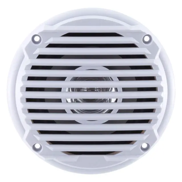 Alt view image 2 of 5 - 5.9" Dual Cone Marine Speaker Pair | 30W Max Power | Polypropylene Woofer & Mylar Tweeter | Waterproof UV & Corrosion Resistant | Flush Mount (White)