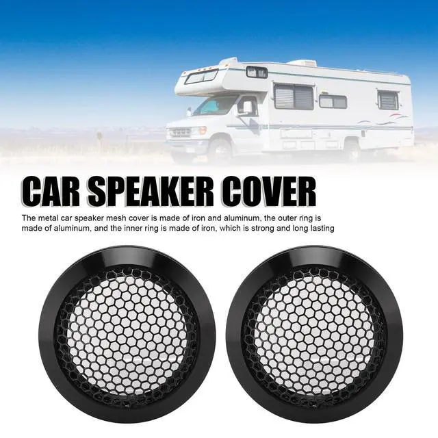 Alt view image 2 of 7 - 2Pcs 2.52in Universal Car Speaker Grills, Round Speaker Grill Mesh for Speaker Mounting & Home Audio, Car Speaker Cover (Black)