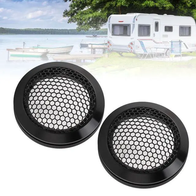 Alt view image 4 of 7 - 2Pcs 2.52in Universal Car Speaker Grills, Round Speaker Grill Mesh for Speaker Mounting & Home Audio, Car Speaker Cover (Black)